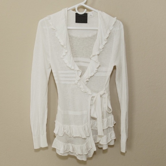 Anthropologie Guinevere Ruffle Recital Sweater XS - Picture 2 of 4